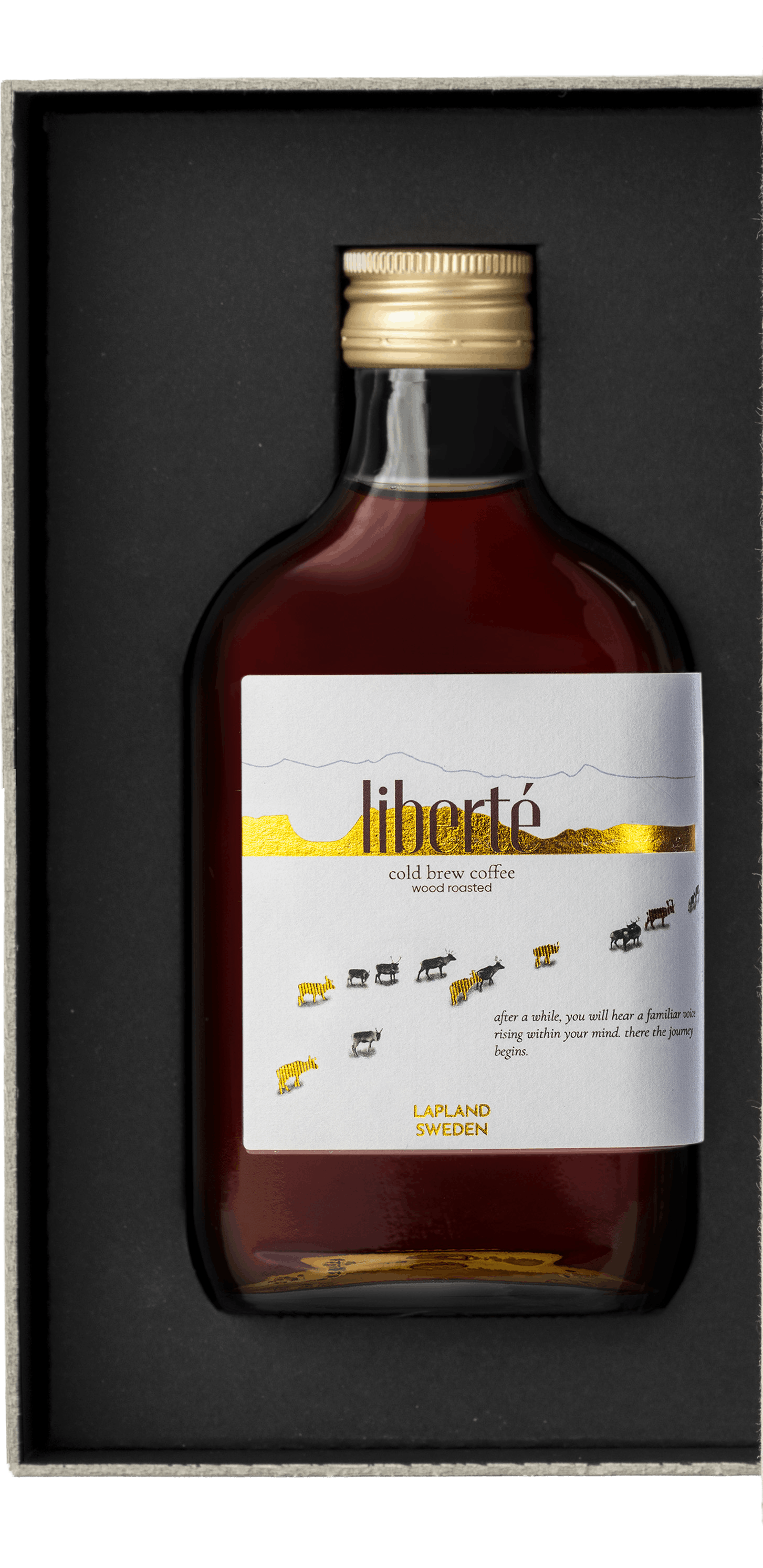 Liberté bottle in open box